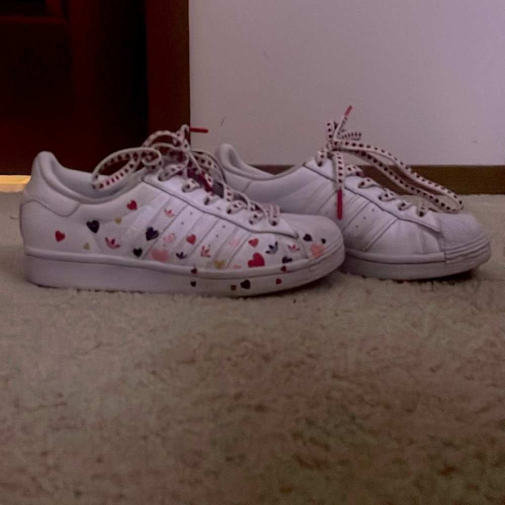 These are adidas valentine’s day collection sneakers.